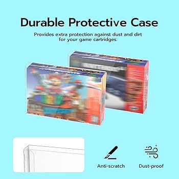 Amazon.com: Mcbazel 10 Pack Clear Plastic Cartridge Case for SNES